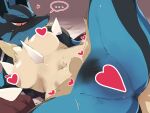  ... 1girl animal_ears animal_hands anus areola_slip black_fur blue_fur blush body_fur breasts breasts_apart censored commentary_request female_pubic_hair furry furry_female half-closed_eyes heart heart_censor leg_up looking_down lucario lying medium_breasts mega_lucario mega_pokemon mosaic_censoring multicolored_fur navel nose_blush on_back orange_eyes parted_lips pokemon pokemon_(creature) presenting pubic_hair pussy pussy_juice red_fur slit_pupils snout solo speech_bubble spikes spoken_ellipsis spread_legs stomach sweat thighs ura_menu wolf_ears wolf_girl yellow_fur 