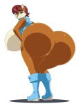  2022 absurd_res alpha_channel anthro archie_comics big_breasts big_butt blue_eyes boots breasts brown_body brown_fur butt cheek_tuft chipmunk clothing facial_tuft female footwear fur ground_squirrel hair hand_on_hip hi_res huge_breasts huge_butt inner_ear_fluff looking_back mammal nipples red_hair rodent sally_acorn sciurid sega short_hair simple_background smile solo sonic_the_hedgehog_(archie) sonic_the_hedgehog_(comics) sonic_the_hedgehog_(series) standing thick_thighs topwear transparent_background tuft vest wide_hips zdemian 