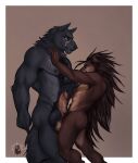  abs absurd_res anthro ball_size_difference balls balls_touching big_balls big_penis black_body black_fur black_penis blue_eyes body_hair canid canine canis duo erection eulipotyphlan frottage fur genitals happy_trail hedgehog hi_res huge_penis humanoid_genitalia humanoid_penis lumarten male male/male mammal muscular muscular_anthro muscular_male nipples nude pecs penis penis_size_difference pubes scar sex simple_background thick_penis wolf 