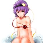  bad_id bad_pixiv_id blush censored convenient_censoring embarrassed flat_chest goichi komeiji_satori nude purple_hair short_hair solo third_eye touhou 