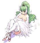  :o amami_amayu ballet_slippers bangs breasts breasts_apart color_guide crossed_legs crown dutch_angle feathers from_above full_body green_eyes green_hair harpy head_feathers high_ponytail long_hair looking_at_viewer medium_breasts monster_collection monster_girl nipples nude oekaki open_mouth palette plantar_flexion ponytail raimei_no_maihime_raika shadow shoes simple_background sitting solo thighhighs very_long_hair white_background white_legwear white_wings wings 