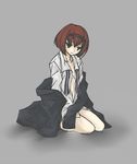  black_eyes formal hairband jacket necktie no_bra no_pants r_dorothy_wayneright red_hair shirakawa_(whitemist) solo suit the_big_o undressing 