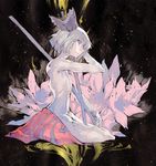  bad_id bad_pixiv_id blue_eyes chomoran hairband katana konpaku_youmu nude short_hair silver_hair solo sword touhou weapon 