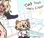  ahegao animal_humanoid arcueid_brunestud blonde_hair blush bottomwear cat_humanoid clothed clothing felid felid_humanoid feline feline_humanoid female female_penetrated full_nelson furniture gaming great_pursu1t group hair hi_res human humanoid light_body light_skin looking_pleasured male male/female male_penetrating male_penetrating_female mammal mammal_humanoid melty_blood neco-arc nude offscreen_sex penetration playing_videogame red_eyes sex sitting skirt sofa topwear trio tsukihime 