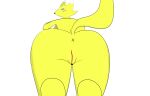  absurd_res anthro anus bandai_namco bent_over butt digimon digimon_(species) female genitals hi_res looking_at_viewer looking_back nude presenting presenting_anus presenting_hindquarters presenting_pussy pussy renamon simple_background sml_deathcoon_(artist) solo white_background 