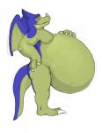  anthro belly big_belly canson dragon dragon_ball giran hand_on_stomach hi_res horn male pregnant pregnant_male scalie solo wings 