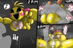  &lt;3 animatronic anthro balls biped blush bodily_fluids comic cum cum_in_pussy cum_inside duo enigi09 erection exclamation_point female five_nights_at_freddy&#039;s five_nights_at_freddy&#039;s_2 from_front_position genital_fluids genitals hi_res human leaking_cum machine male male/female mammal mating_press motion_lines penetration penile penile_penetration penis penis_in_pussy pull_out pussy robot scottgames sex sharp_teeth simple_background sweat teeth tongue tongue_out toy_chica_(fnaf) vaginal vaginal_penetration video_games yellow_body 