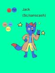  blue_body blue_fur canine_nose english_text fur head_tuft jack_(sanscash) male model_sheet paws sanscash_(artist) simple_background simple_eyes solo star text tuft 