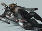  anal anal_penetration animal_genitalia animal_penis anthro antlers bodily_fluids canid canine canine_penis canis cervid cum cum_in_ass cum_inside duo eleacat erection fur genital_fluids genitals grey_body grey_fur hair holding_leg horn knot leg_glider_position licking long_hair looking_at_another male male/male mammal penetration penile penile_penetration penis penis_in_ass predator/prey raised_leg sex tongue tongue_out wolf 
