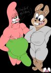  absurd_res adultpartypunch anthro asterozoan bodily_fluids buckteeth duo echinoderm erection female hi_res high_waisted_bottomwear imminent_sex male male/female mammal marine nickelodeon nipple_outline nipples open_mouth patrick_star rodent sandy_cheeks sciurid simple_background smolbunnyxoxo(parasite) spongebob_squarepants starfish sweat teeth tenting thick_thighs tree_squirrel wide_hips 