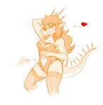  &lt;3 ankylosaurian ankylosaurid ankylosaurus anon_(snoot_game) anthro clothing curvy_figure dinosaur duo facial_horn female gesture goodbye_volcano_high hair hi_res horn human humanoid lingerie long_hair looking_at_viewer mammal monochrome navel ok_sign ornithischian reptile rosa_(gvh) scalie simple_background snoot_game_(fan_game) spiked_tail spikes spikes_(anatomy) thyreophoran unknown_artist video_games voluptuous white_background 
