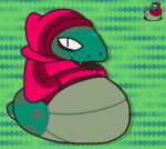  ambiguous_gender bottomless clothed clothing earthbound_(series) feral hoodie hoodie_only kaku_shihtzu nintendo overweight reptile scalie snake solo topwear topwear_only video_games 