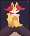 2022 absurd_res anthro anthro_focus anthro_on_top anthro_penetrated anthrofied areola artist_name black_background black_body black_border black_fur border braixen breasts canid canine cheek_tuft cowgirl_position digital_media_(artwork) duo eyelashes facial_tuft female female_focus female_on_top female_penetrated first_person_view from_front_position fur generation_6_pokemon genitals grin half-closed_eyes hi_res human human_on_anthro human_on_bottom human_penetrating human_penetrating_anthro human_penetrating_female human_pov ibukyu inner_ear_fluff interspecies looking_at_viewer male male/female male_on_bottom male_penetrating male_penetrating_anthro male_penetrating_female male_pov mammal medium_breasts multicolored_body multicolored_fur narrowed_eyes navel neck_tuft nintendo nipples nude on_bottom on_top penetration penile penile_penetration penis penis_in_pussy pink_areola pink_nipples pokemon pokemon_(species) pokemorph pokephilia pussy raised_tail red_body red_eyes red_fur red_inner_ear_fluff red_nose sex simple_background smile solo_focus tuft vaginal vaginal_penetration video_games white_body white_fur yellow_body yellow_fur 