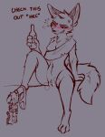  2022 anthro blush breasts canid canine canis dialogue digital_media_(artwork) drunk english_text female fur genitals jackal juantriforce looking_at_viewer mammal pussy solo spread_legs spreading substance_intoxication syl_(enginetrap) text 