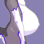  andromorph anthro belly blue_body blue_fur capreoline cervid fur grey_body grey_fur intersex kovanis_(chemwolf393) lauzerity mammal pregnant reindeer solo white_body white_fur 