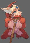  anthro begging breasts captaincob crouching female fluffy_ears gem genitals gold_(metal) gold_jewelry hi_res jewelry kobold leash leash_and_collar looking_at_viewer maulder_(captaincob) nipple_piercing nipples piercing pussy sapphire_(gem) solo 