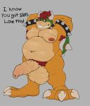  absurd_res anthro armpit_hair balls belly big_belly body_hair bowser erection foreskin genitals hair hands_behind_head hi_res horn koopa lizard male mario_bros muscular muscular_male nintendo nipples overweight overweight_male pecs penis red_eyes red_hair reptile rokie38 scalie solo strongfat video_games 