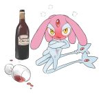  1other alcohol blue_skin blush bottle closed_mouth colored_skin commentary crossed_arms cup drink drinking_glass drooling drunk english_commentary forehead_jewel full_body gem happy licking_lips looking_at_viewer mesprit multicolored_skin multiple_tails nose_blush other_focus pink_skin pokemon pokemon_(creature) red_gemstone simple_background sketch smile solo tail tongue tongue_out tosx two-tone_skin two_tails white_background wine wine_bottle wine_glass yellow_eyes 
