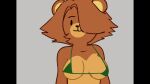  :3 animated anthro bouncing_breasts breasts brown_hair brown_nipples covered_eye female flashing fur hair hair_over_eye hi_res mammal momma multicolored_body multicolored_fur muttgirl nipples one_eye_obstructed open_mouth ruth_(momma) ursid 
