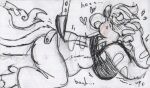  &lt;3 ambiguous_gender anthro blush card covering covering_mouth english_text felid hal_(halvid9508) halvid9508 ink knife knife_play line_art lion lying mammal mostly_nude pantherine pencil_(disambiguation) scan sketch solo text 