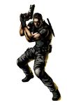  3d absurdres belt chris_redfield gun handgun headset highres knife male_focus marvel_vs._capcom marvel_vs._capcom_3 mori_toshiaki official_art resident_evil resident_evil_5 solo utility_belt weapon 