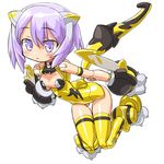  bad_id bad_pixiv_id busou_shinki dd_(ijigendd) doll_joints leotard partio purple_eyes purple_hair short_hair simple_background solo yellow_leotard 