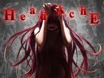  breasts headache holding_head long_hair medium_breasts megurine_luka murasaki_(ekyu) navel nude open_mouth pink_hair screaming solo very_long_hair vocaloid 