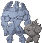  duo evil_grin feathered_wings feathers flaccid gargoyle genitals hi_res horn hugo_(the_hunchback_of_notre_dame) male male/male muscular navel pecs penis remert size_difference smile the_hunchback_of_notre_dame victor_(the_hunchback_of_notre_dame) wings 