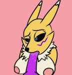  @pinky00brain ambiguous_gender animated bandai_namco digimon digimon_(species) female low_res male male/female renamon solo sucking 