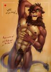  abs absurd_res anthro balls big_penis dialogue disney fangs felid flaccid foreskin genitals hi_res khayen kovu lion male mammal mane muscular muscular_male nude open_mouth pantherine pecs penis pubes recording scar showering solo the_lion_king vein veiny_penis 