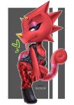  &lt;3 animal_crossing anthro bottomwear bottomwear_down chameleon clothed clothing collar flashing flashing_breasts flick_(animal_crossing) hi_res lizard male nintendo nipples pants pants_down partially_clothed pikative reptile scalie solo tongue tongue_out video_games 