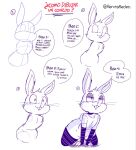 anthro armwear buckteeth clothing drawing girly hi_res lagomorph legwear leporid male mammal rabbit rabbit_ears renita_reed scut_tail short_tail simple_background smile solo spanish_text stockings tail teeth text whiskers white_background