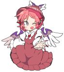  1girl blush grey_eyes highres ini_(inunabe00) mystia_lorelei pink_hair short_hair solo touhou 