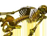  1other bone from_above highres lying on_back original ribs science_fiction simple_background skeleton solo spine teru_by_m water white_background yellow_theme 