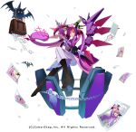  absurdres amlim breasts chain coffin cosmic_break crossbow dress highres large_breasts long_sleeves mecha_musume morizo_cs nemlim_mellow official_art purple_eyes purple_hair smile tighs twintails vampire weapon 