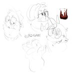 2022 alegander_jamfoot anthro bugsnax claws clothing digital_media_(artwork) english_text eyewear fan_character floofty_fizzlebean glasses group grumpus hair half-closed_eyes hat headgear headwear hi_res liquid looking_at_another male narrowed_eyes nonbinary_(lore) pawpads shaibey shaibey_(shaibey) simple_background sketch smile teeth text trio tusks white_background young_horses