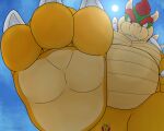 3_toes anthro big_feet bowser claws domestic_pig duo extreme_size_difference feet getting_stronger growing growth hi_res huge_feet hyper hyper_feet koopa larger_male macro male male/male mammal mario_and_luigi_(series) mario_bros midbus nightmare707 nintendo scalie size_difference spikes stomping suid suina sus_(pig) toe_claws toes