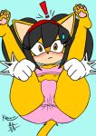 absurd_res accessory animal_humanoid anthro black_hair bodily_fluids bra cat_humanoid clothing domestic_cat exclamation_point fat_mons felid felid_humanoid feline feline_humanoid felis female gloves hair handwear hi_res honey_the_cat humanoid kasumin_(artist) legs_up looking_at_viewer mammal mammal_humanoid panties pawpads paws pink_bra pink_clothing pink_panties pink_underwear sega solo sonic_the_fighters sonic_the_hedgehog_(series) spread_legs spreading sweat sweatdrop underwear yellow_body yellow_eyes