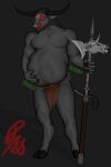 abdominal_bulge absurd_res animal_humanoid anthro bovid bovid_humanoid bovine bovine_humanoid bulge demon demon_pred detailed_bulge dragonczech european_mythology facial_piercing glowing glowing_eyes greek_mythology hi_res holding_belly holding_object holding_weapon hooves horn humanoid male male_pred mammal mammal_humanoid minotaur multiple_prey muscular mythology nose_piercing nose_ring piercing ring_piercing struggling struggling_prey vore weapon