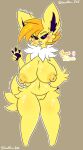 5_fingers anthro big_breasts breasts eeveelution female fingers fur generation_1_pokemon genitals hair hi_res jolteon lewdchuu_(artist) navel nintendo orange_hair pokemon pokemon_(species) purple_eyes pussy simple_background solo white_body white_fur yellow_body