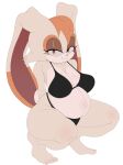 2024 a_name_for_me anthro belly big_belly big_breasts big_ears bra breasts cleavage clothed clothing crouching eyelashes female floppy_ears hair half-closed_eyes hi_res lagomorph leporid long_ears looking_at_viewer mammal mature_female narrowed_eyes navel orange_eyes orange_hair orange_nose panties pregnant pregnant_anthro pregnant_female rabbit sega short_hair smile solo sonic_the_hedgehog_(series) thick_thighs underwear vanilla_the_rabbit wide_hips