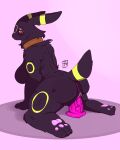 2024 4:5 anthro anus big_butt black_body black_fur blush breasts butt canid canine collar collar_only colored digital_drawing_(artwork) digital_media_(artwork) dildo dildo_insertion dildo_sitting eeveelution female fur generation_2_pokemon genitals hi_res looking_at_viewer mammal masturbation nintendo nude pawpads penetration pinscher_5d pokemon pokemon_(species) pubes pussy sex_toy sex_toy_insertion shaded signature simple_background solo tail thick_thighs umbreon vaginal vaginal_penetration wide_hips