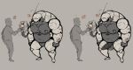 &lt;3 anthro arthropod balls big_balls big_nipples big_pecs big_penis charging crustacean duo erection genitals grey_body hi_res human human_on_anthro interspecies isopoda larger_anthro larger_male looking_pleasured machine malacostracan male male/male mammal marine metal_penis multicolored_body musclegut muscular muscular_anthro muscular_male nipples nude pecs penis pure_command robophilia robot size_difference smaller_human smaller_male surprised_expression white_body