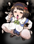  1girl breasts draph fellatio_gesture granblue_fantasy handjob_gesture large_breasts looking_at_viewer naughty_face open_mouth oppai_loli oral_invitation otoo_(izanagi) pussy_juice pussy_juice_trail saliva sexually_suggestive small_horns solo_focus squatting tongue tongue_out yaia_(granblue_fantasy) 