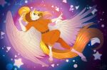 anthro clothing confusion costume digital_media_(artwork) equid equine falling feathers female friendship_is_magic hasbro hi_res horse mammal my_little_pony mythological_creature mythological_equine mythology overalls pegasus pony portal slim solo star sunny_way wings