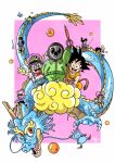  2girls 6+boys beelzebub_(sand_land) black_hair character_name character_request colored_skin copyright_request cowa! dougi dr._slump dragon dragon_ball dragon_ball_(classic) dragon_ball_(object) eastern_dragon eyewear_on_head flying_nimbus glass green_jacket green_pants highres holding holding_club holding_pen holding_sword holding_weapon jacket jose_(cowa!) kajika_(kajika) kajika_(manga) kakeru_(dbskakeru) katana monkey_tail multiple_boys multiple_girls neko_majin_(series) neko_majin_mix norimaki_arale orange_pants orange_shirt paifu_(cowa!) pants pen pink_(pink) pink_(toriyama_akira) pink_skin purple_hair sand_land shenron_(dragon_ball) shirt son_goku spiked_hair sword tail toriyama_akira_(character) weapon 