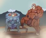 2_penises anthro balls big_balls big_muscles big_pecs big_penis diphallism duo generation_1_pokemon generation_4_pokemon genitals hi_res huge_balls huge_penis humanoid machamp male male/male mamoswine multi_genitalia multi_penis musclegut muscular muscular_male muscular_thighs nintendo nude pecs penis pokemon pokemon_(species) sauna size_difference thick_thighs vaniwall