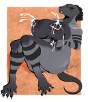  absurd_res anthro areola big_breasts black_areola black_nipples bodily_fluids breast_milking breasts capuccinichan chubby_anthro chubby_female female grey_body hi_res huge_breasts lactating lucidum nipples pupils reptile reptile_tail scalie slightly_chubby slit_pupils solo 