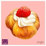  artist_logo artist_name food food_focus food_name fruit muffin no_humans original pastry strawberry whipped_cream yuki00yo 