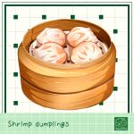  artist_logo artist_name baozi dim_sum dumpling food food_focus highres no_humans original shrimp_dumpling yuki00yo 
